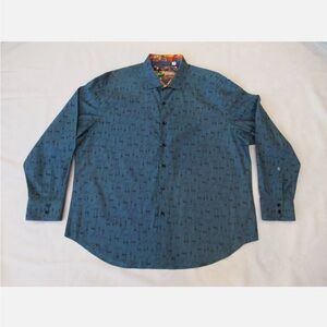 Robert Graham  Men’s Medium - Teal Doe A Deer RN #81913